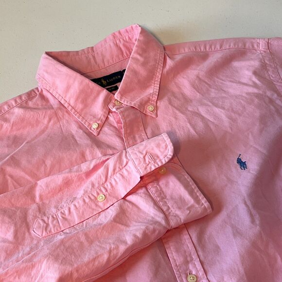 Polo Ralph Lauren Shirt Men’s XL Pink Chambray Classic Fit Pony Oxford - Picture 6 of 12